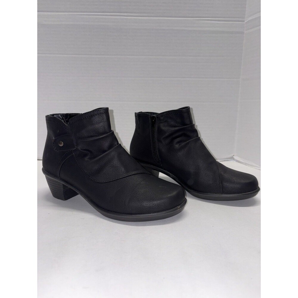 Easy Street Women Cooper Block Heel Rushed Ankle Booties Size 10W Black